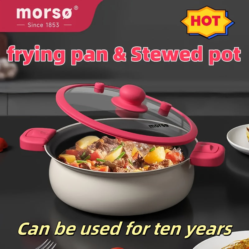 Cast Iron Cookware Set with Skillet and Stew Pot Non-Stick Dishwasher Safe