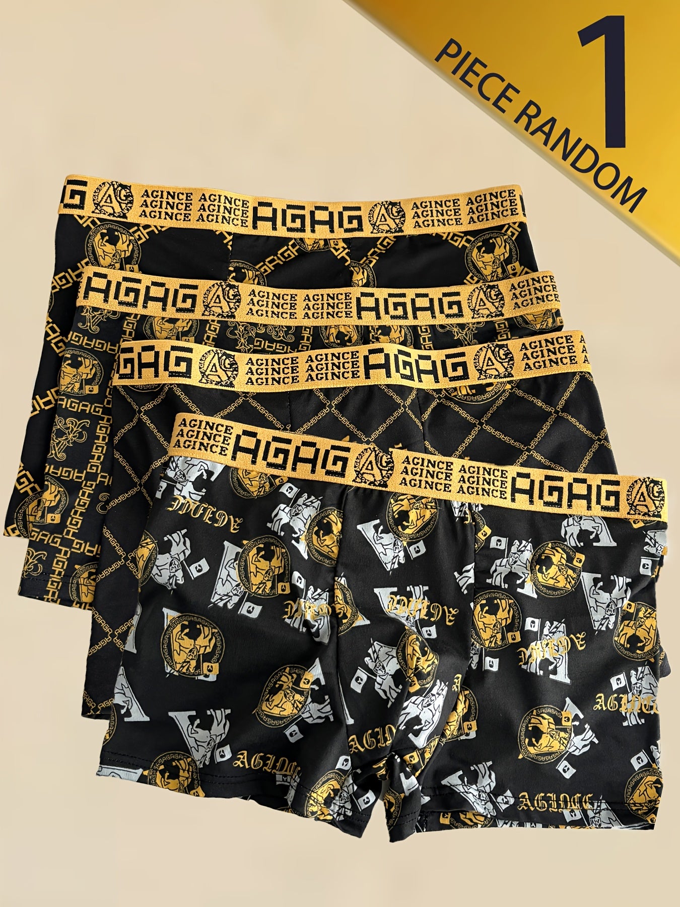 Men's Breathable Elastic Quick-Drying Flat-Cut Underwear Polyester Spandex