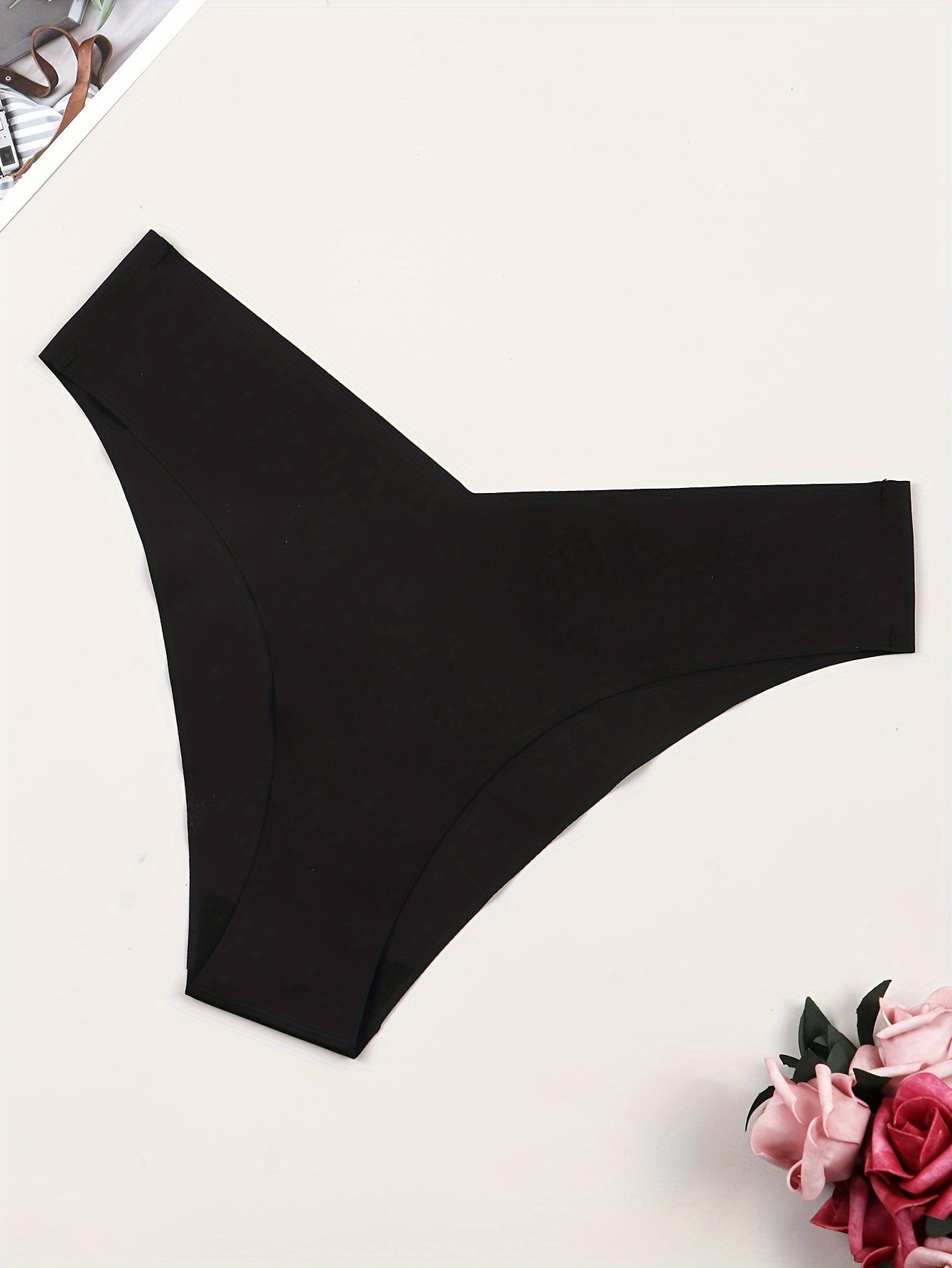 Women's Black Heart Print Polyamide Panties Comfortable Sexy Underwear