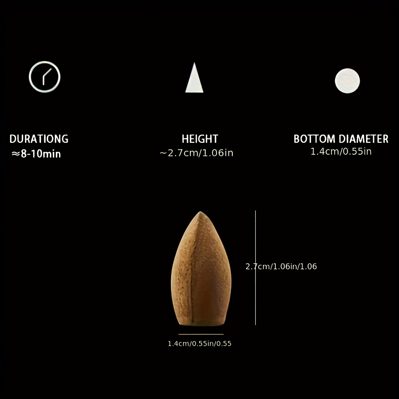 Set of 60 Natural Aromatic Waterfall Incense Cones for Meditation Yoga and Home Cleansing