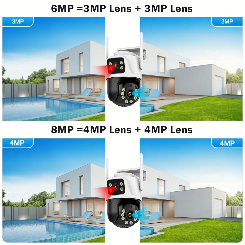 4K Ikki linzali WiFi xavfsizlik kamerası AI insonni kuzatish bilan kechki ko‘rish ikki tomonlama audio ichki tashqi