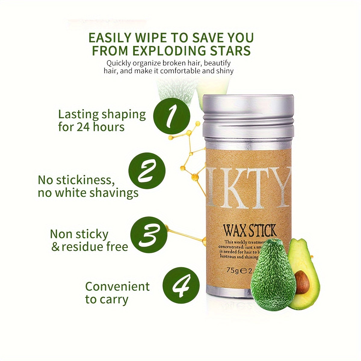 Sochni tozalash uchun 4 dona soch vax stiki va tar to'plami