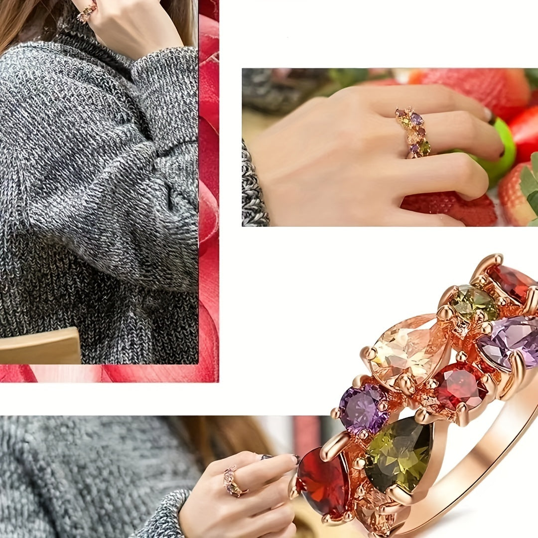 Rang-barang Zirconiya uzuk erkaklar va ayollar uchun, zamonaviy shaxsiylashtirilgan sovgʻa ona yoki qiz doʻstingiz uchun