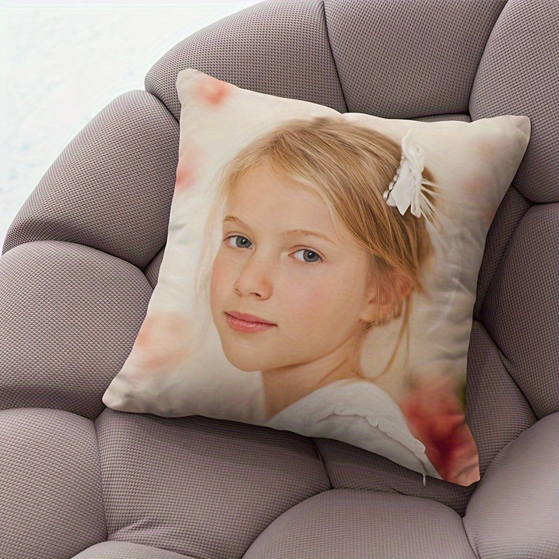 Custom Photo Cushion Cover for Sofa or Nursery Modern Polyester Personalized Pillow