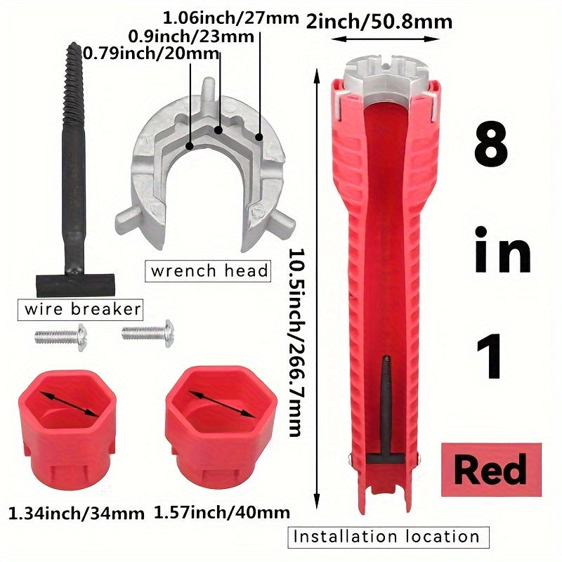 Multi-Functional Sink Wrench Plumbing Tool for Faucet and Valve Installation