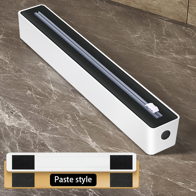 Kitchen Gadget Refillable Plastic Wrap Dispenser with Cutter and Food-Safe Tin Foil Cutting Tool