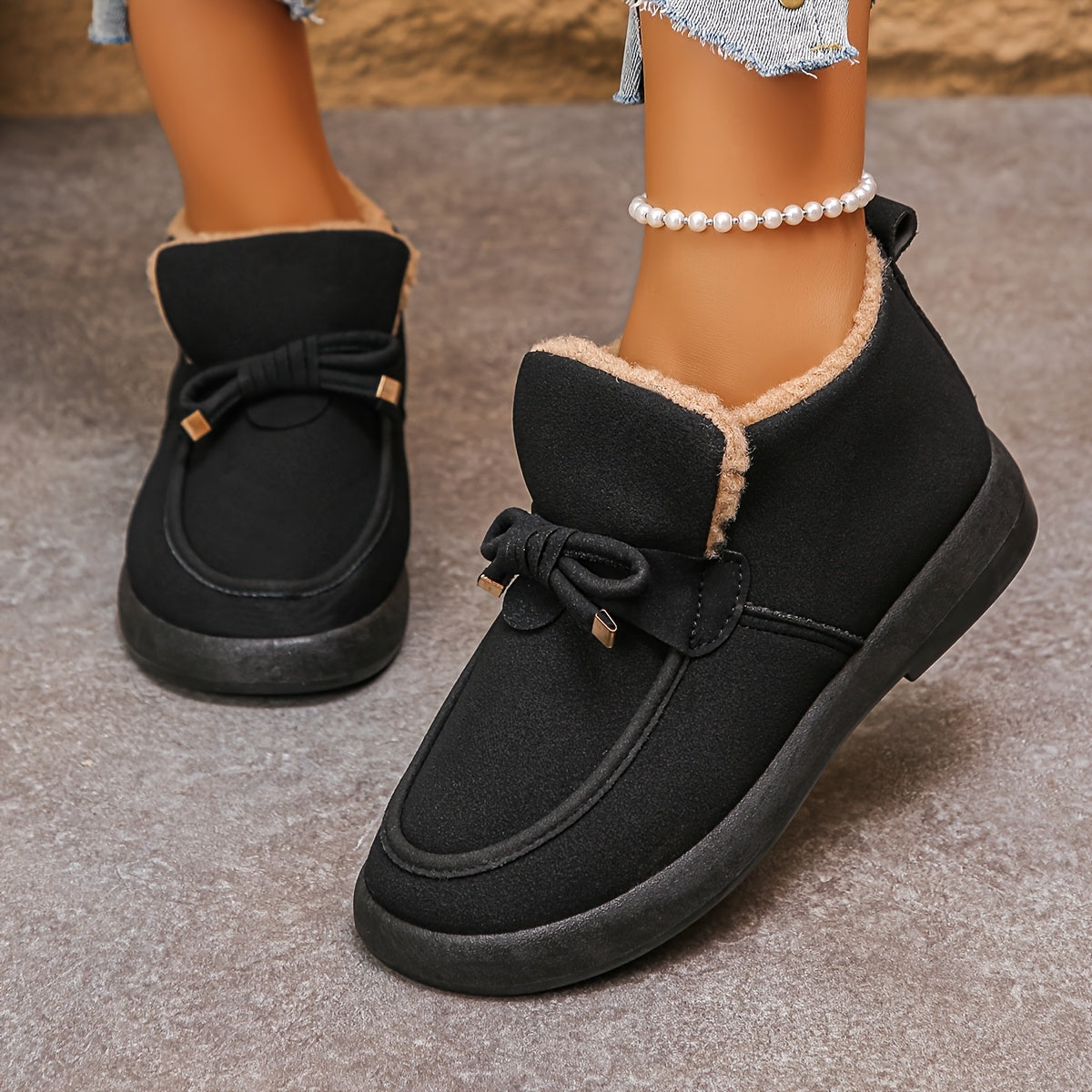 Women's Thermal Winter Boots Waterproof Slip-Resistant Brown Outdoor Hiking