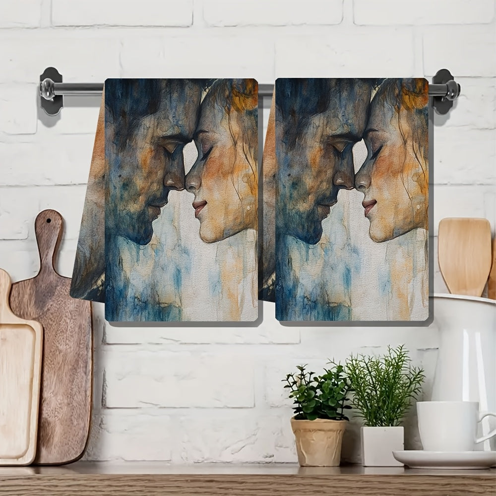 Set of 2 Ultra Soft Kitchen Towels 40x60cm Absorbent Dish Hand Towels