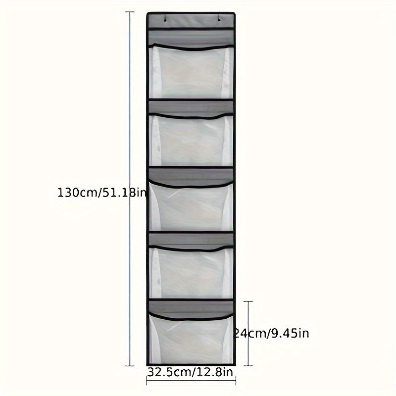 Large Underwear Organizer with 5 Grid Pockets Hanging Storage Bag
