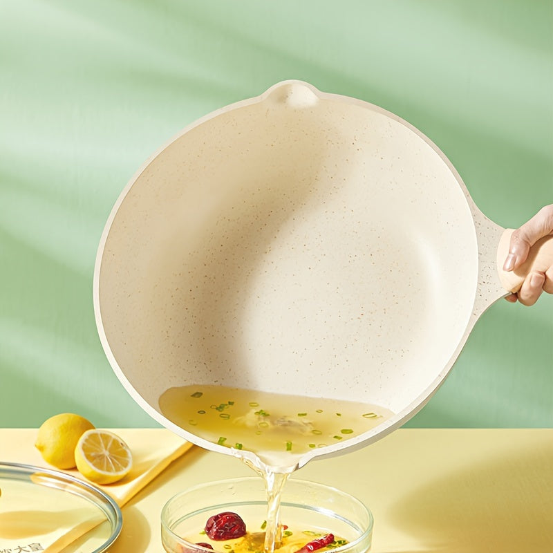 Сковорода Cooker King с антипригарным покрытием, со стеклянной крышкой, без PFOA, с термостойкой ручкой, керамическим покрытием, готовая для индукции, совместима со всеми плитами.