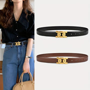 Women's Vintage Retro PU Leather Belt with Alloy Buckle for Casual Jeans