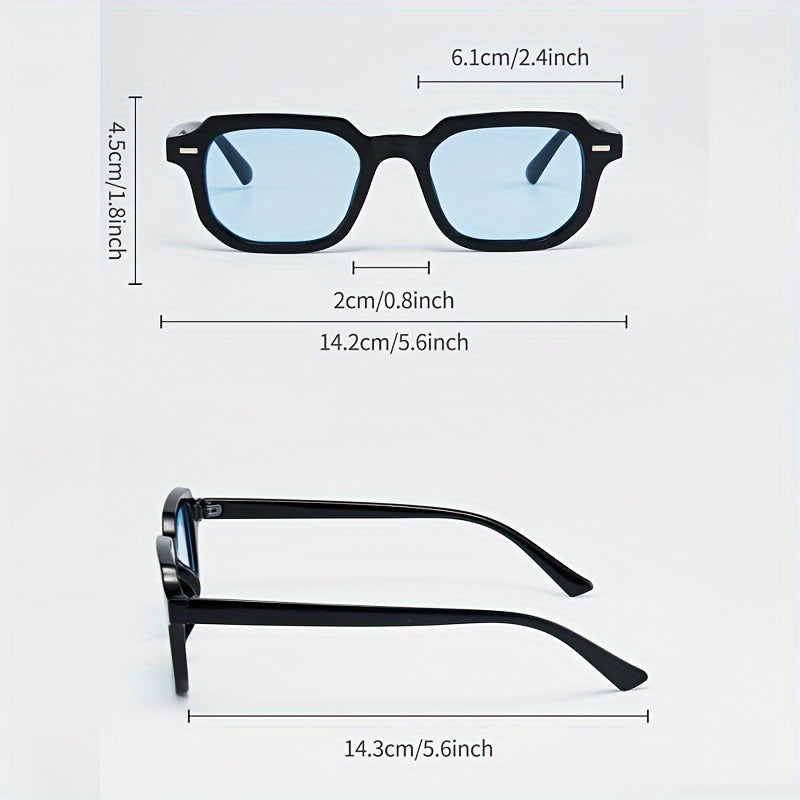 Large Square Fashion Sunglasses for Women Retro Street Style with Metal Hinges