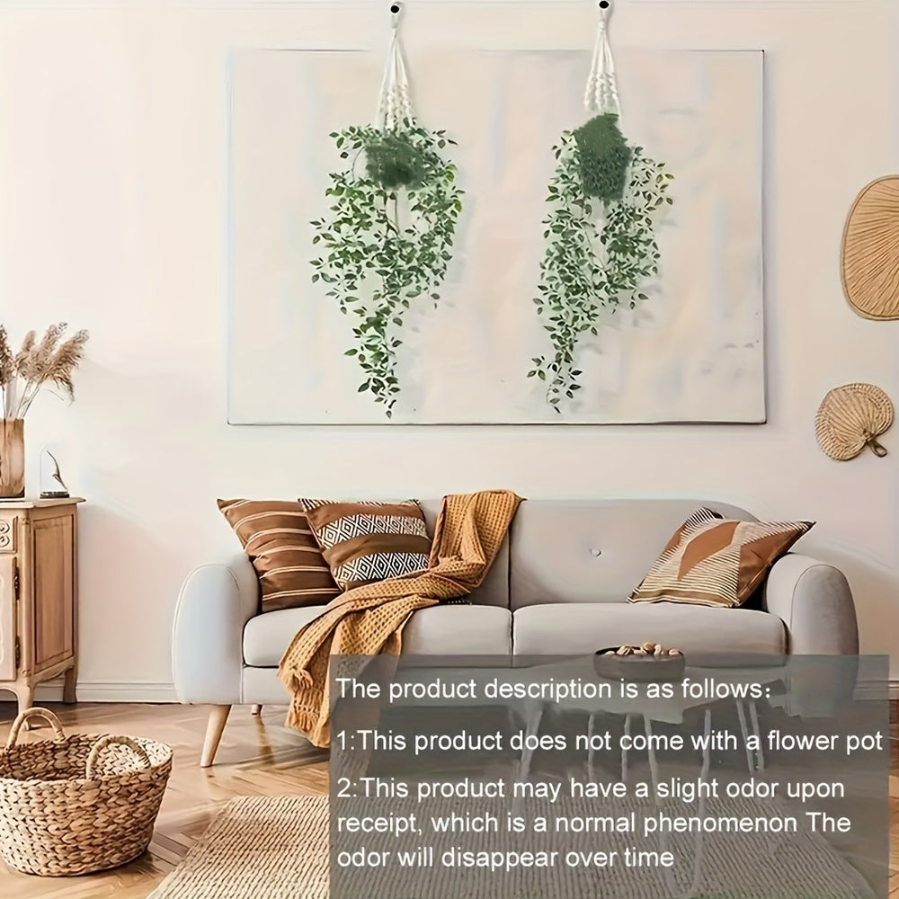 Conjunto de plantas colgantes de mandala artificiales verdes para decoración interior y exterior. No incluye macetas.