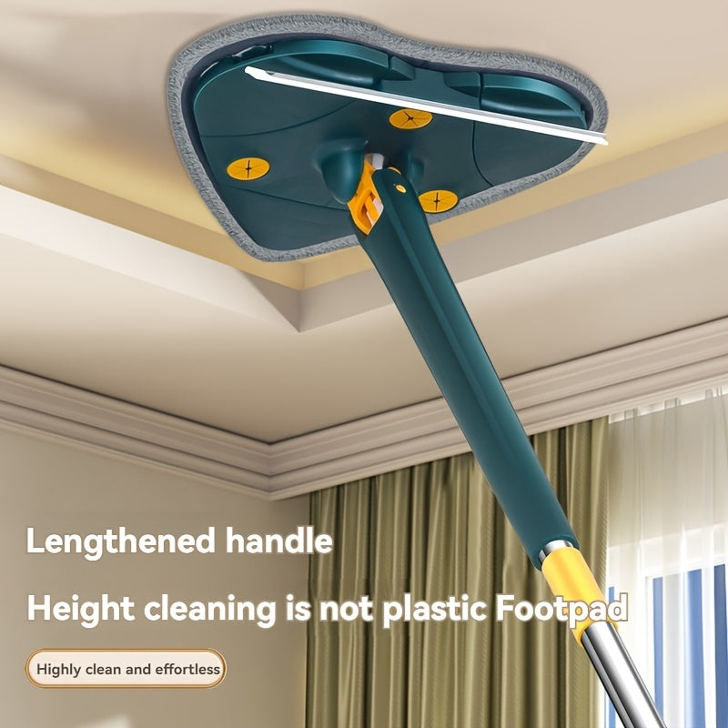 Bir parcha uchburchak mop, o'z-o'zidan buriladigan texnologiya, qo'l bilan yuvish shart emas, ichki qirqish, 360 daraja aylanish, yashash xonasi, yotoqxona, hammom, hojatxona va oshxona uchun ideal - Plastikdan tayyorlangan