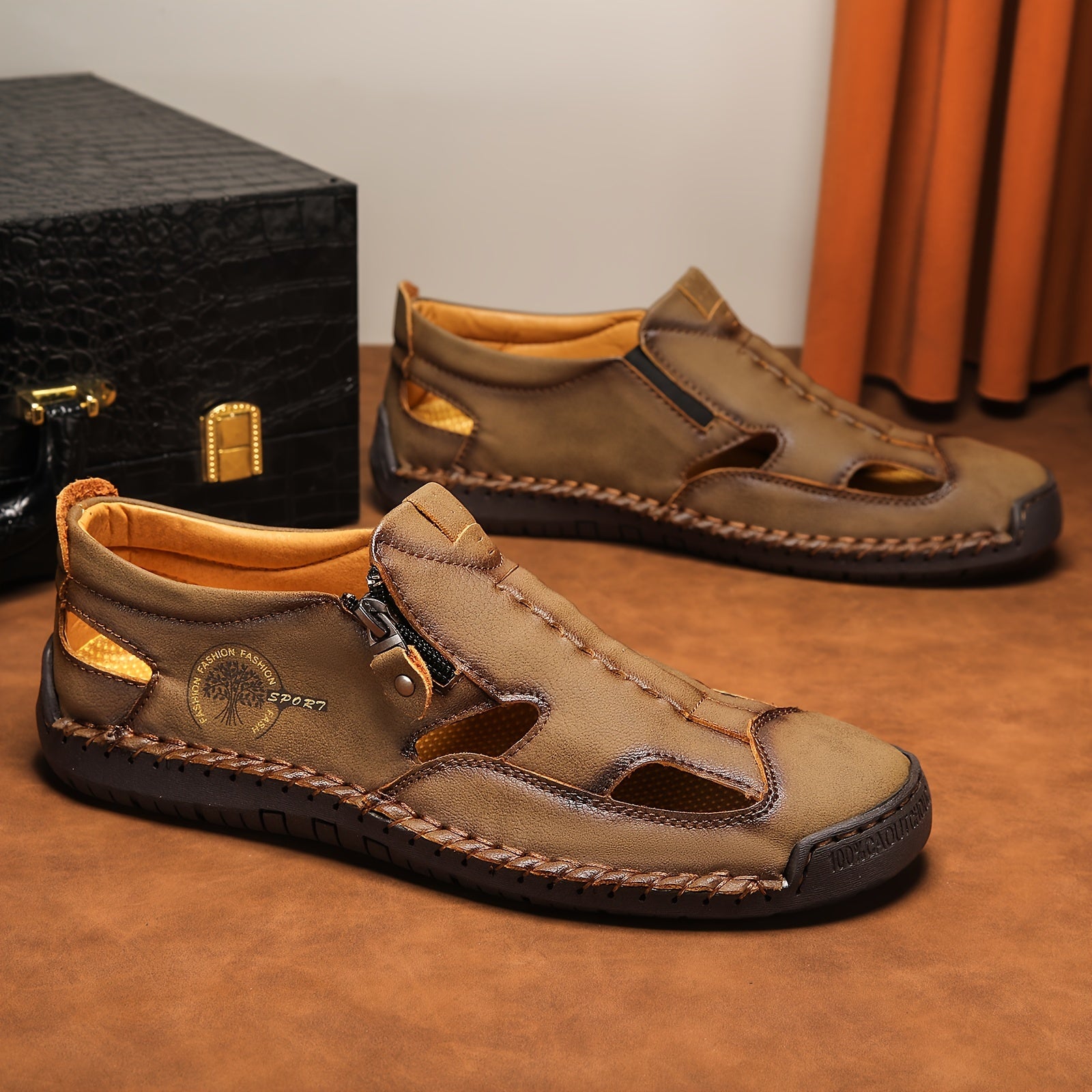 Sandalias transpirables para hombre de fácil puesta, antideslizantes, duraderas y para exteriores, ideales para agua