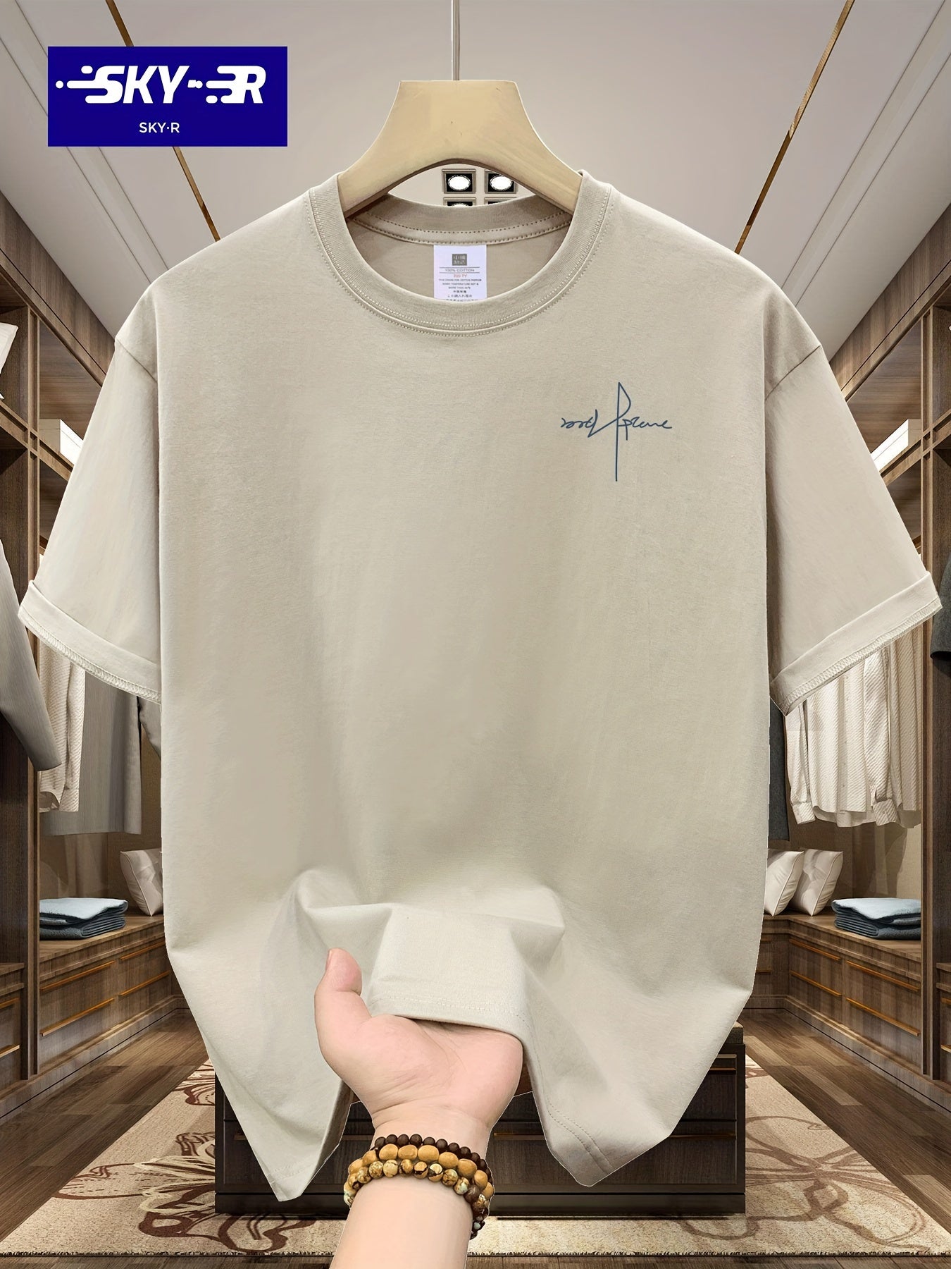 Men's Cotton Graphic Print T-Shirt Short Sleeve Casual Summer Outdoor