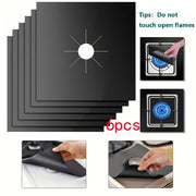 Set of 6 Gas Stove Protection Mats Heat Resistant Oil Stain Resistant Non-Stick Easy to Clean