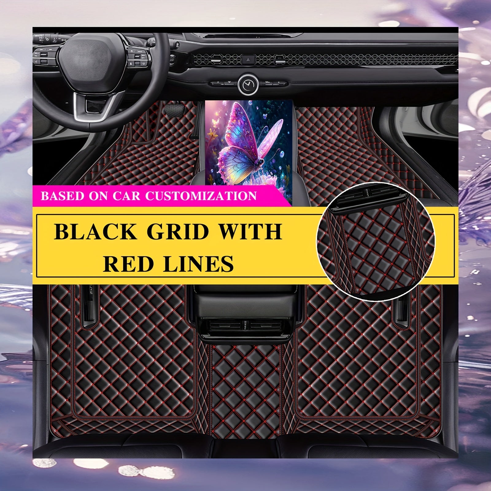 Car Floor Mat Faux Leather All-Weather Durable for Left-Hand Drive