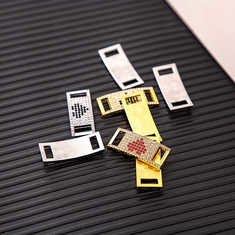 Unisex Heart-Shaped Zirconia Shoelace Buckles Fashion Shoe Accessories