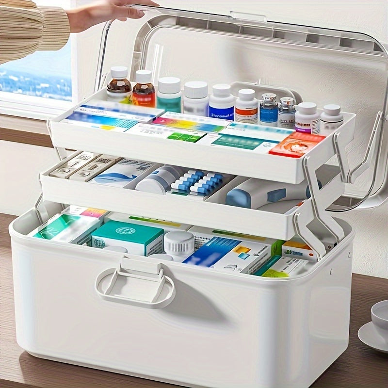 XL Multi-Tier Plastic Medicine Organizer for First Aid Supplies Storage