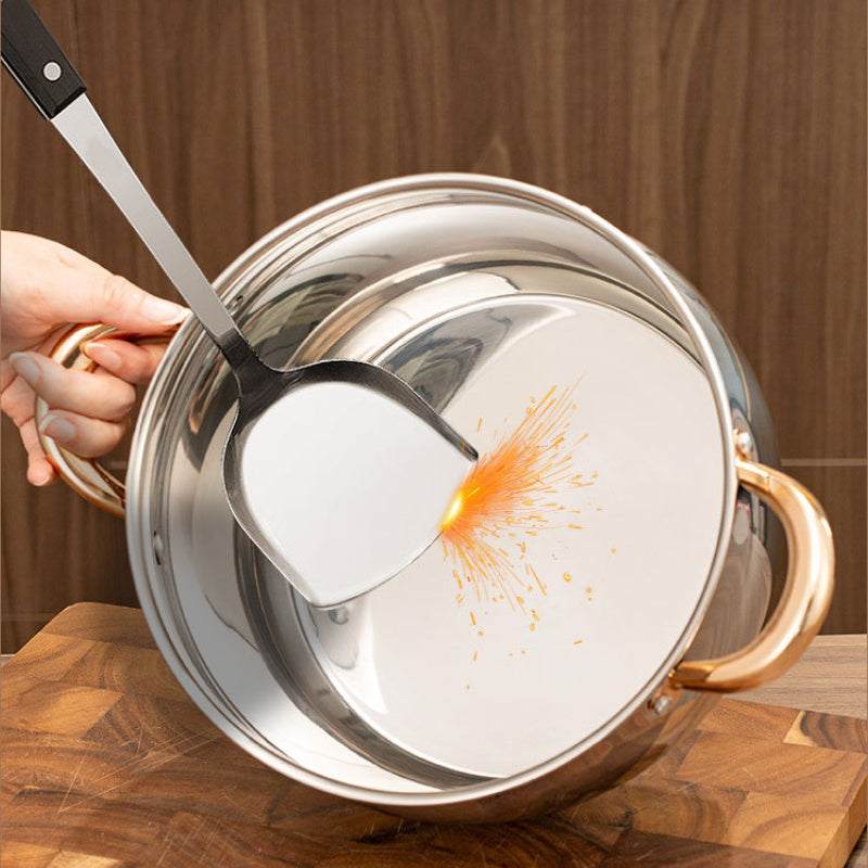 12 dona va oltin tutqichli zanglamas po'latdan yasalgan idish-to'plam, 6 ta shisha qopqoq bilan idishlar, yuqori sifatli va zamonaviy oshxona zaruriyatlari