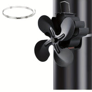 Wood-Burning Stove Fan 4-Blade Wall-Mounted Air Circulating No Electricity