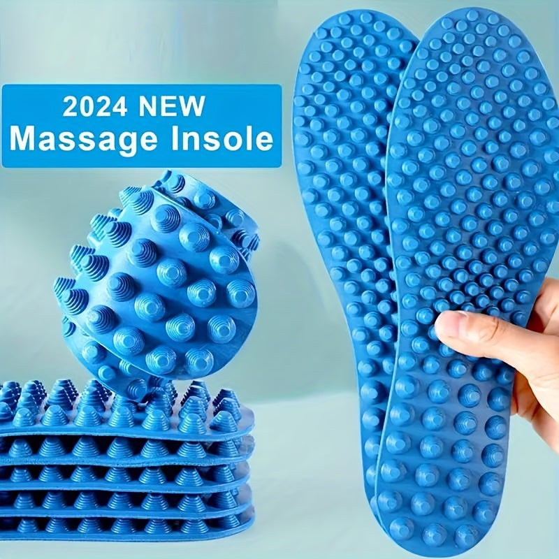 Unisex Foot Reflexology Massage Insoles Latex Shoe Pads for Foot Therapy