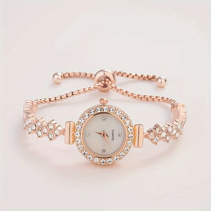 Women's Quartz Watch Rhinestones Circular Case Analog Display Luxury