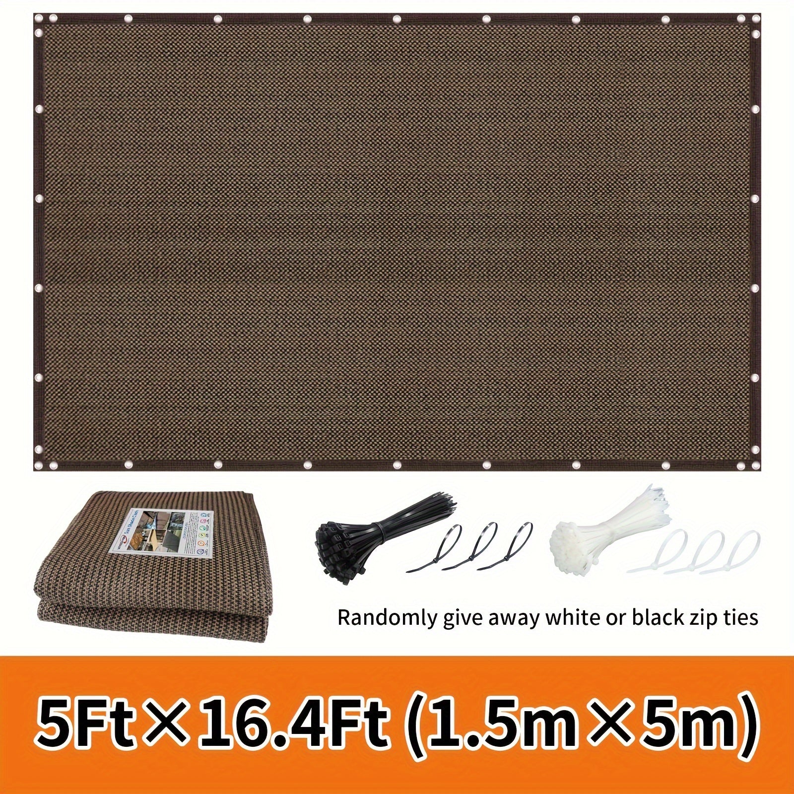 Outdoor Privacy Screen Fence Windproof Sun Protection Decorative Wall Mounted Barrier Black or White Ties Included