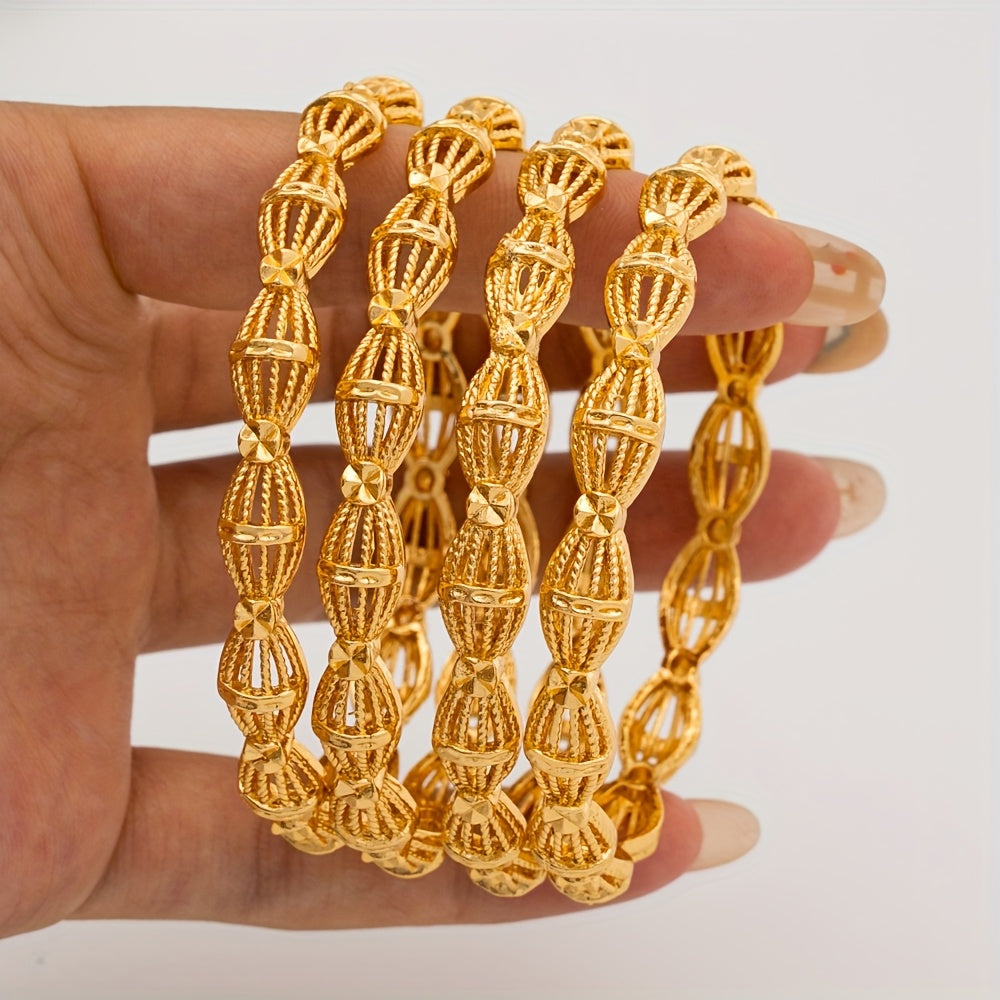 4 ta uslubiy va jozibador qotishma bilakuzuklar to'plami - Har kuni kiyish va maxsus tadbirlar uchun ko'p maqsadli aksessuarlar, partiyalar va festivallar uchun ideal