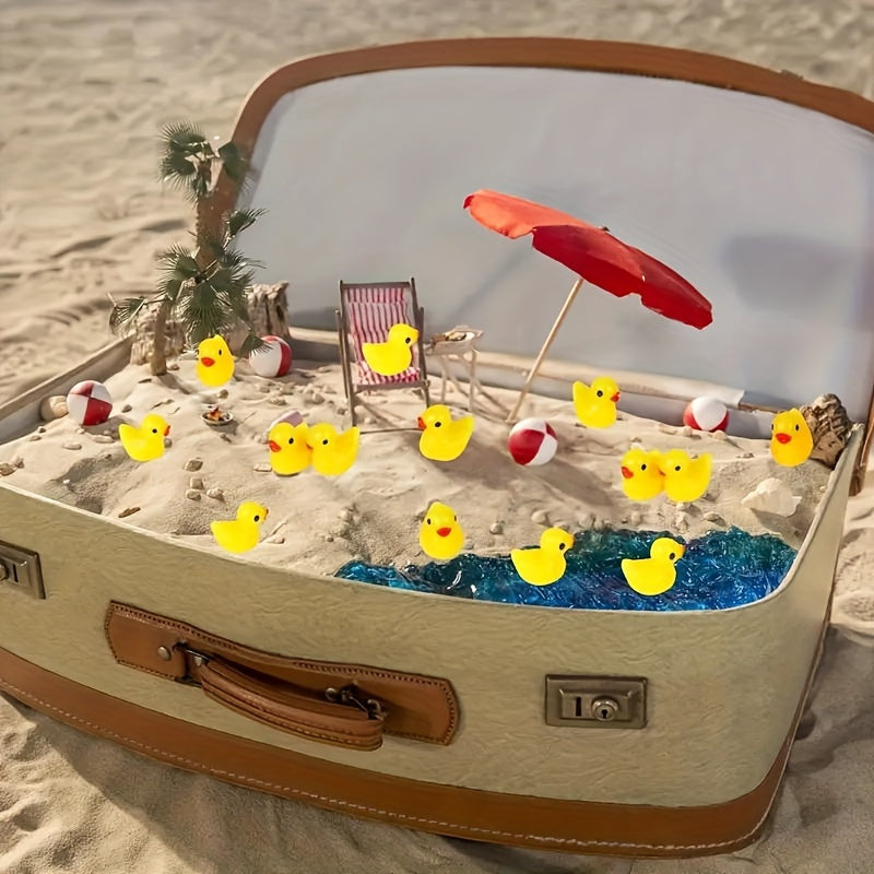 Tug'ilgan kun partiyalari, bog'lar, akvariumlar va tashqi muhitlar uchun kichik sariq o'rdak bezaklari