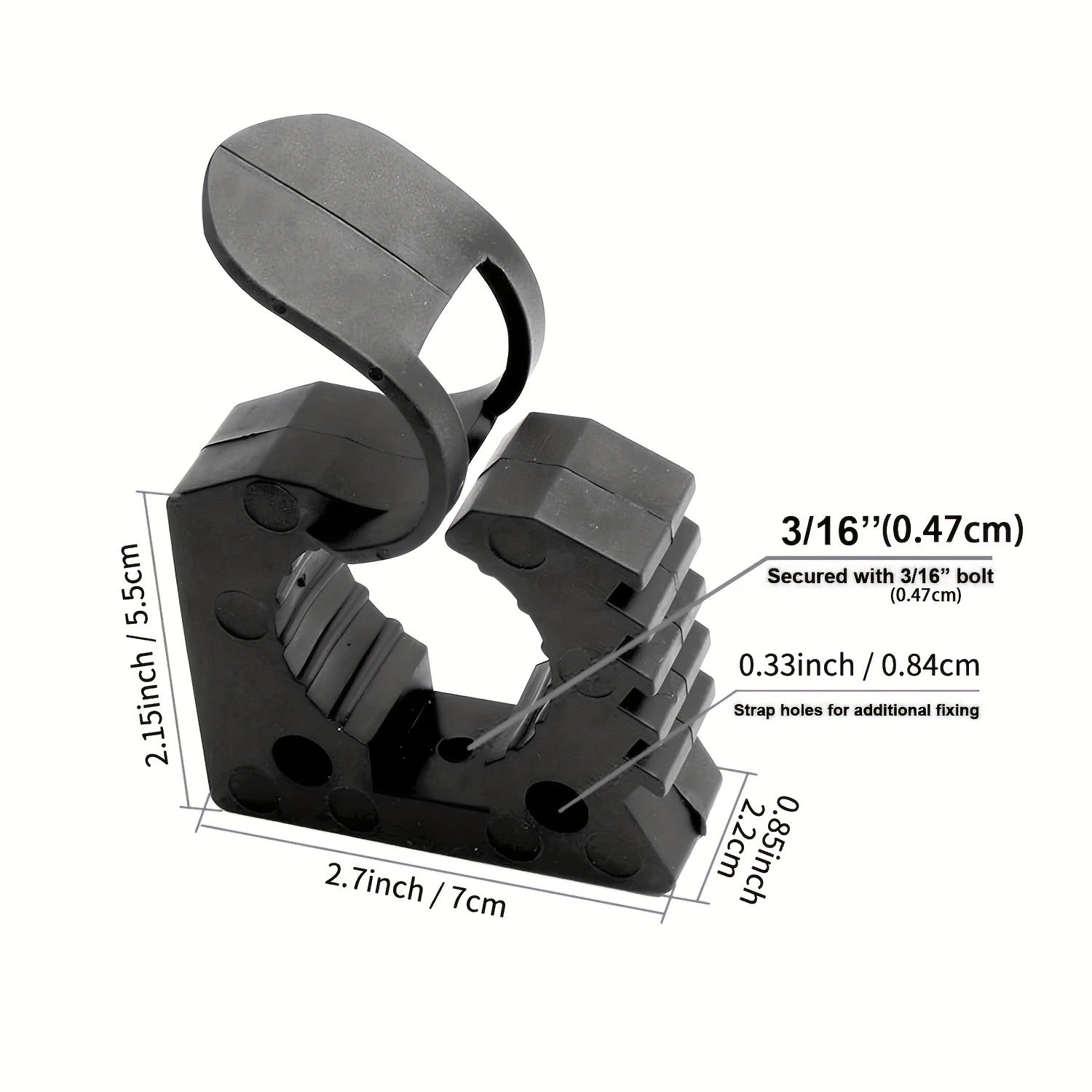 2PCS Black Rubber Clamp Kit for Off-Road Vehicles and UTVs 1-1/2 Inch