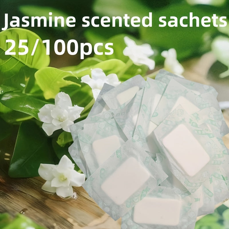 25/100Pcs Jasmine Scented Small Bags for Wardrobe Shoe Closet Car Freshener