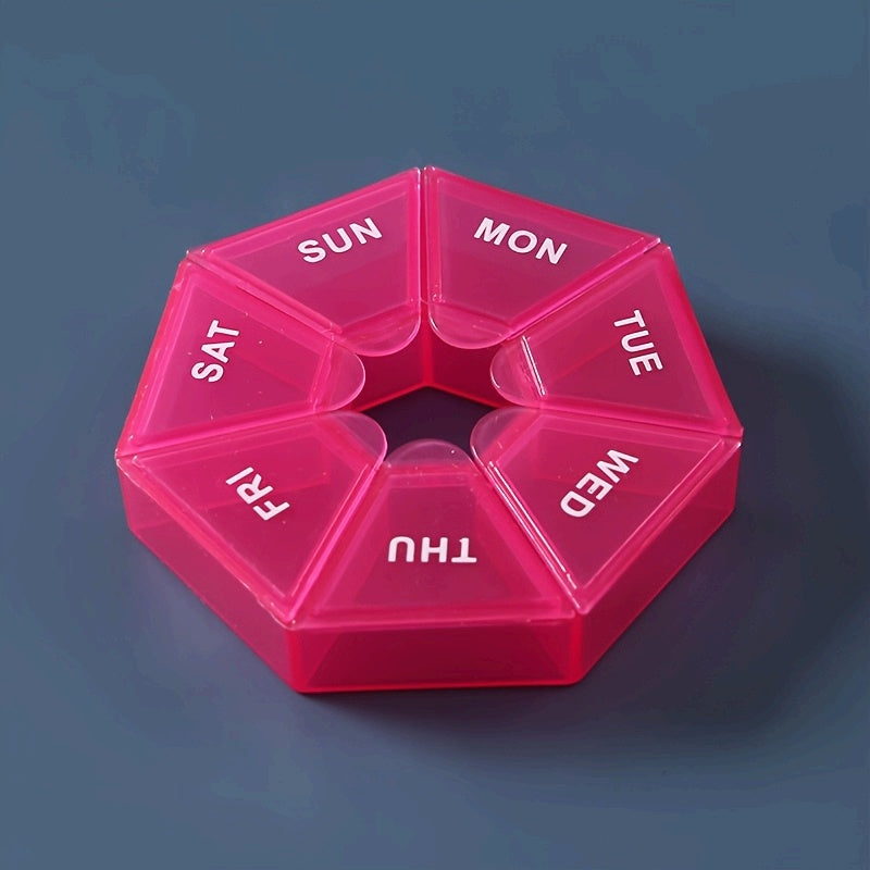 Women's Polypropylene Weekly Pill Organizer Compact 7-Compartment Multi-Color