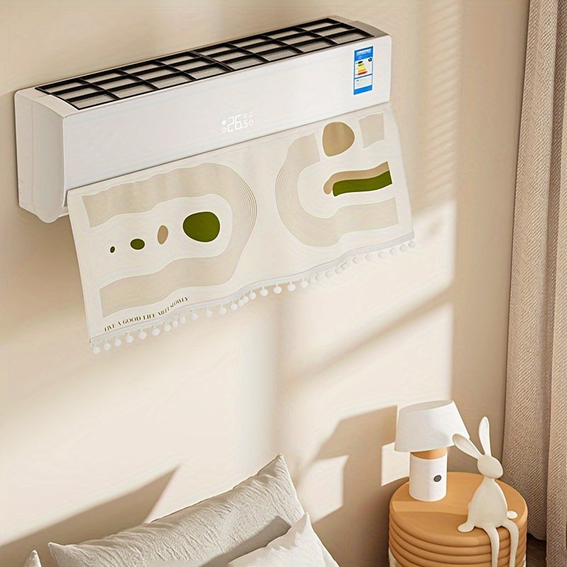 Escudo de deflector de aire acondicionado universal con cortina de tela