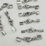 Set of 20 Stainless Steel Rope Buckle Clips for Jewelry Making and Accessories