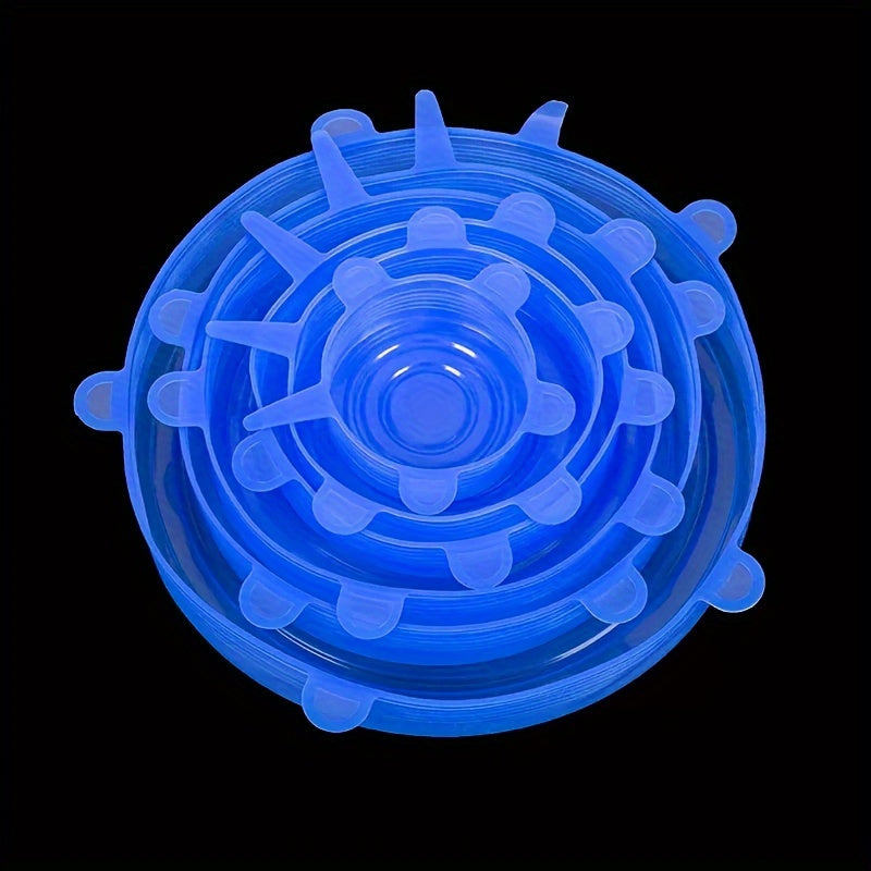 Juego de 6 o 12 tapas de silicona reutilizables en forma de sonrisa para almacenamiento