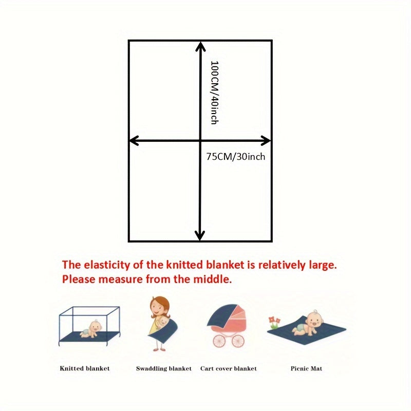 Soft Knitted Baby Swaddle Blanket for Strollers and Cribs