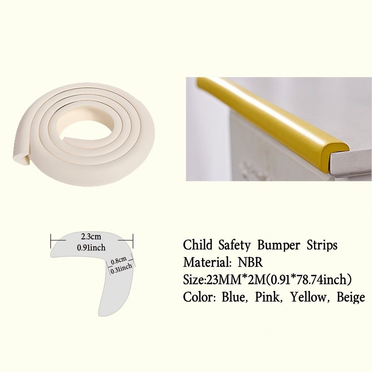 Baby Safety Edge Guard Strip 2M Soft Corner Protector for Childproofing