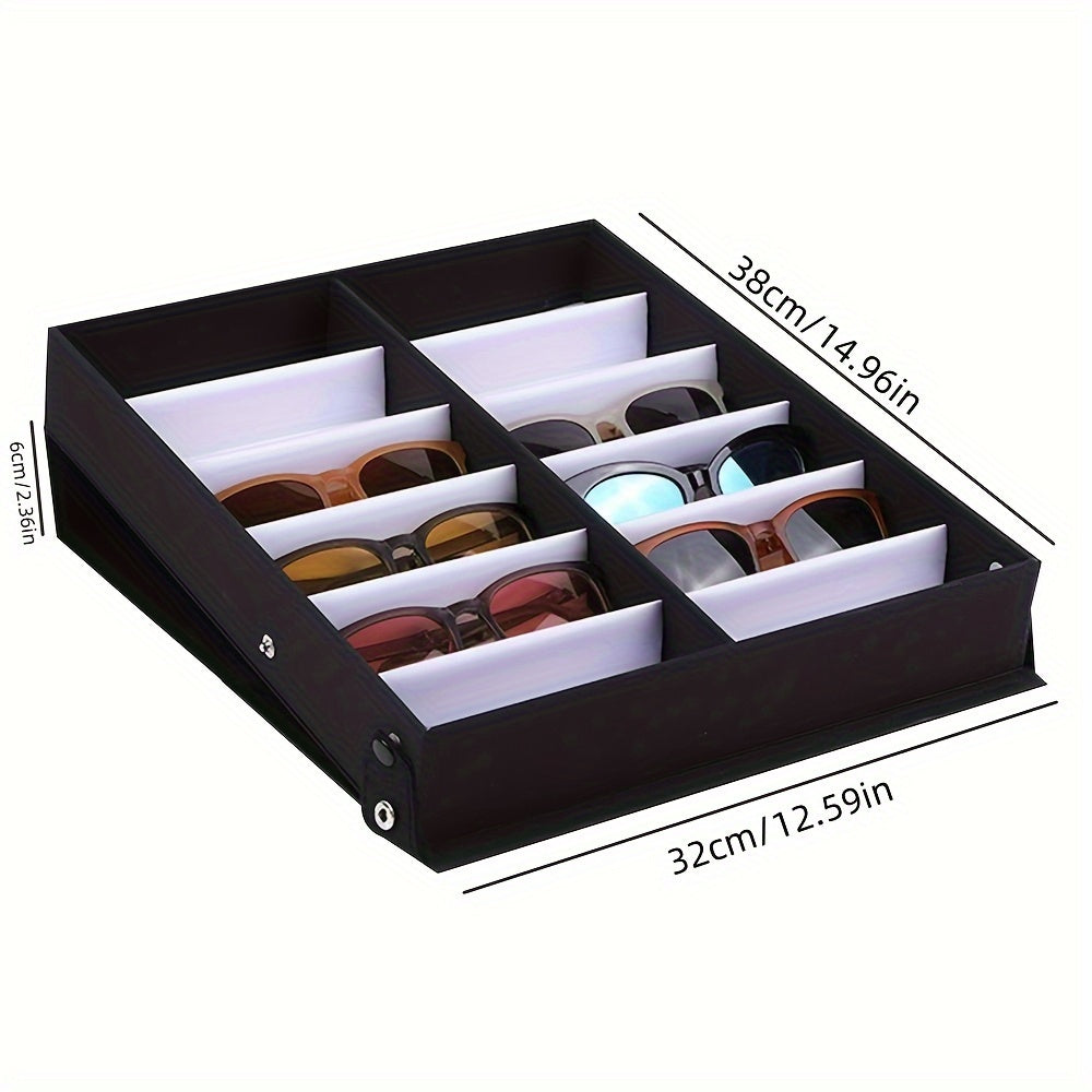 Eyewear Organizer Box with 12 Slots Glasses Display Case Storage Stand