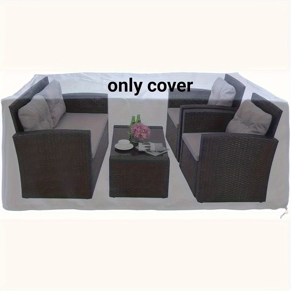 Heavy Duty Black Outdoor Table Cover 210D Oxford Fabric Waterproof Patio Furniture Protector