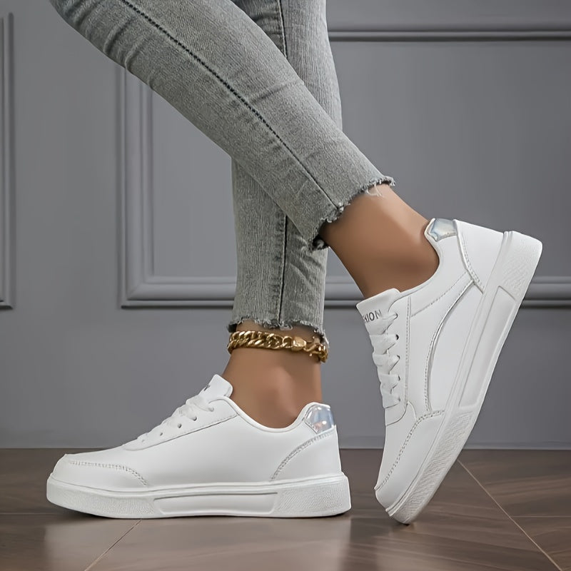 Women’s Low-Top Sneakers with Golden Accents Lightweight Breathable Casual