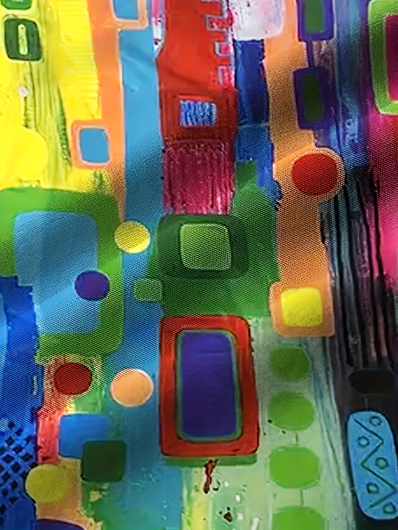 Plus o'lchamli ayollar uchun qisqa sleeve bluz, jonli raqamli bosma, rang-barang abstrakt