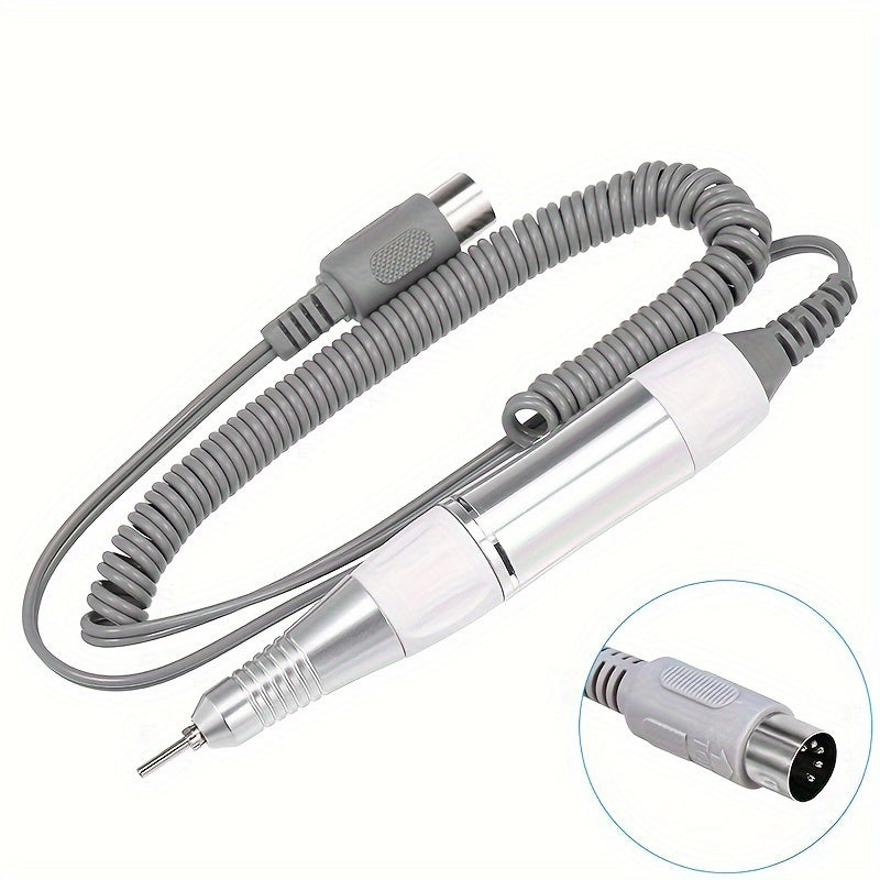 White Electric Nail Drill Pen for Manicure Pedicure Polishing 35000RPM Iron Emery Grit