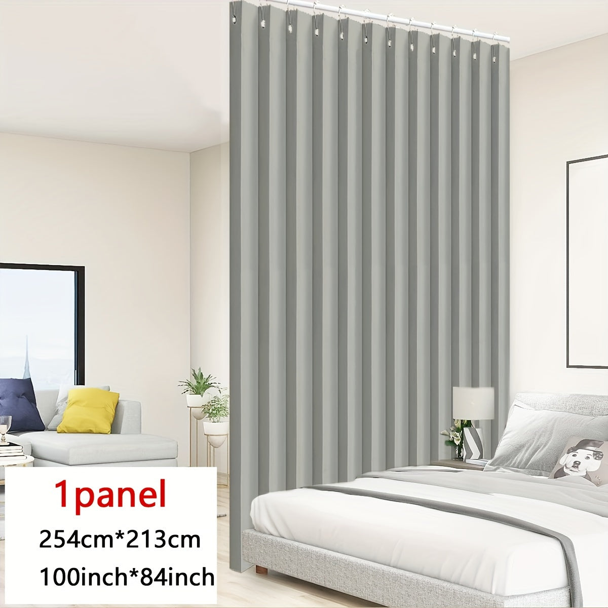 Folding Curtain Waterproof Stain-Resistant Privacy Divider for Living Room Bedroom Kitchen