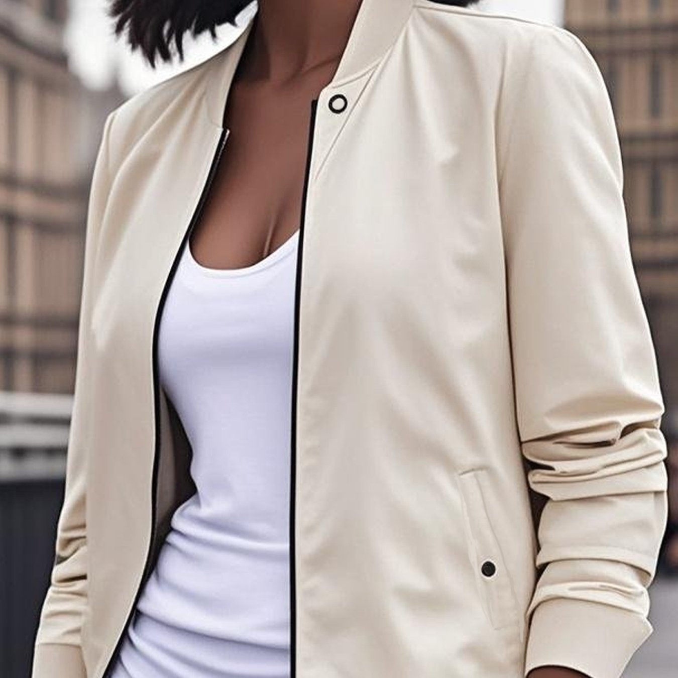 Women's Polyester Long Sleeve Jacket Green Casual Semi-Formal Coat