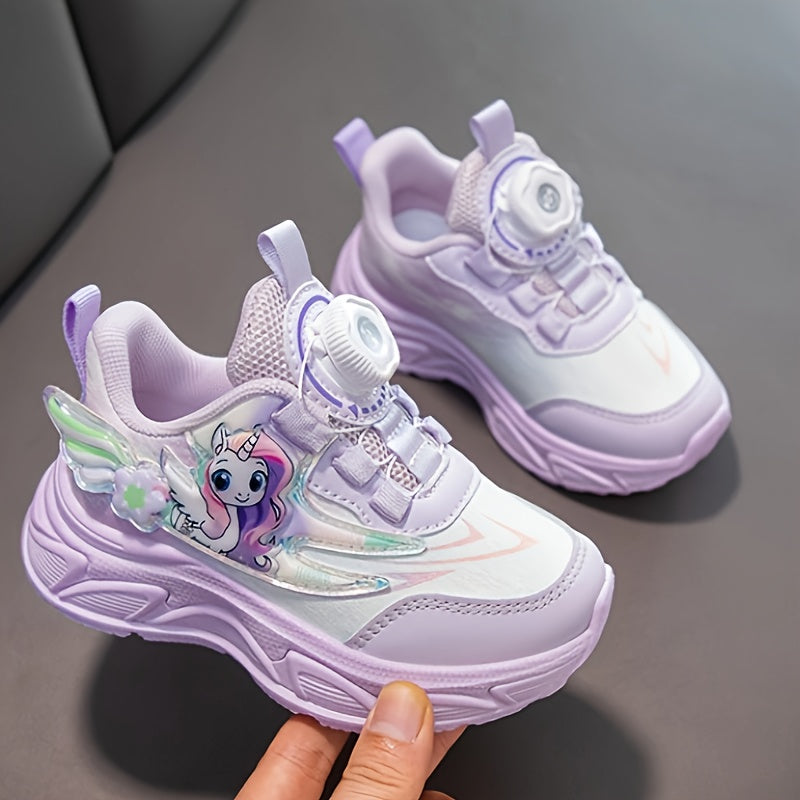 Pink Unicorn Cartoon Sneakers for Girls All-Season Cushioned Non-Slip Sole