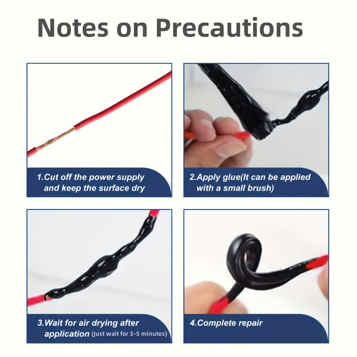 Liquid Insulating Tape Repair Rubber for Electrical Wire Cable 30/50ml
