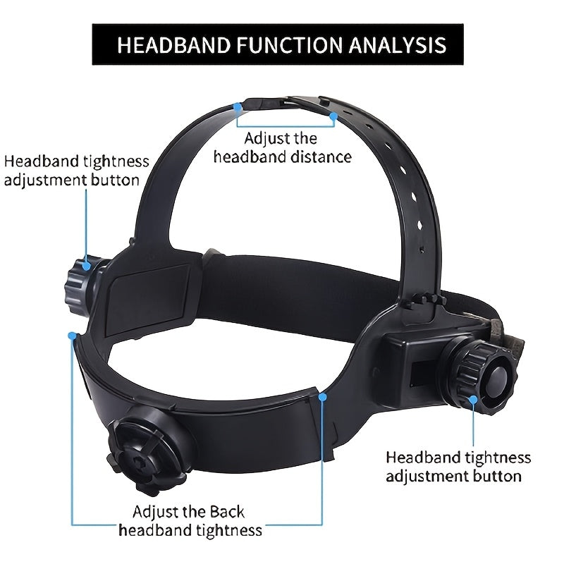 Solar-Powered Welding Helmet with Adjustable Shade UV IR Protection Lightweight Plastic