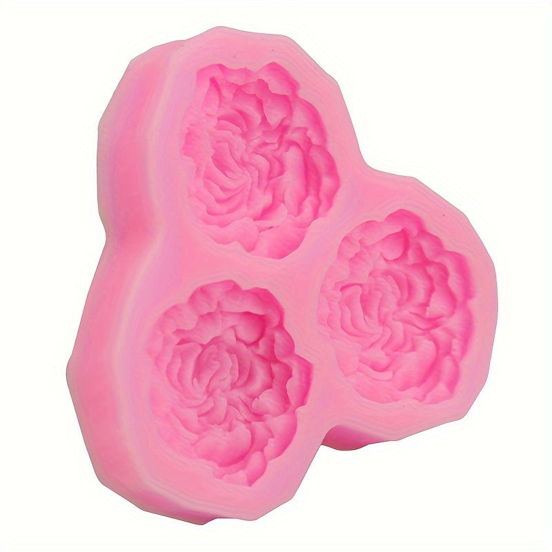 Silicone Flower Mold Set for 3D Peony Designs for Resin, Cake, and Chocolate Crafting